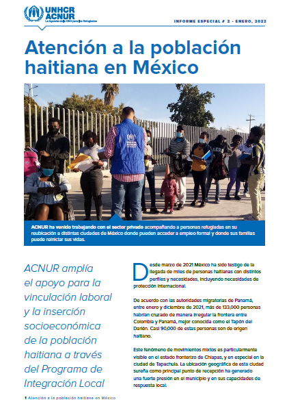 Presenta ACNUR  segundo Informe Especial sobre la Atención a población haitiana en México
